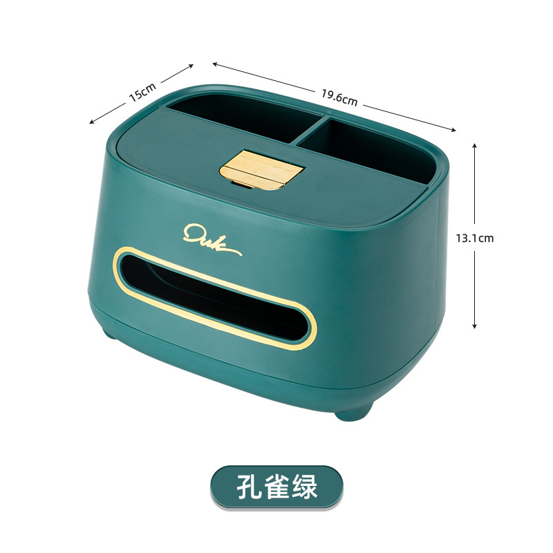 Multifunctional tissue box in light luxury green
