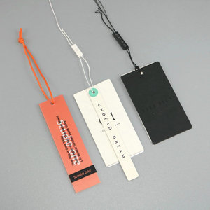 Rectángulo de lujo de alta calidad para etiqueta oscilante personalizada impresa en ambos lados con etiqueta colgante de ropa de papel de cuerda - Product Image 1