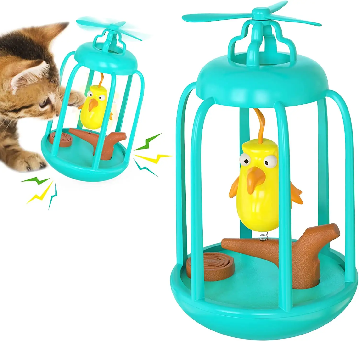 Interattivo per gattino da interno gabbia per uccelli giocattoli per gatti forniture per animali gatti Chase Toy regalo di compleanno
