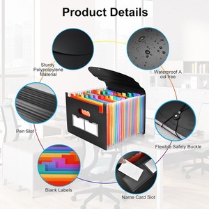 Low Prices 24 Pocket Expanding <strong>File</strong> <strong>Folder</strong> Organizer Accordion <strong>File</strong> Organizer Paper <strong>File</strong> Storage Organizer