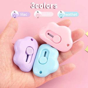 Mini Cloud Box <strong>Cutter</strong> Utility Retractable Art Knives Letter Opener Envelope Slitter with <strong>Key</strong> Chain Hole - Product Image 4