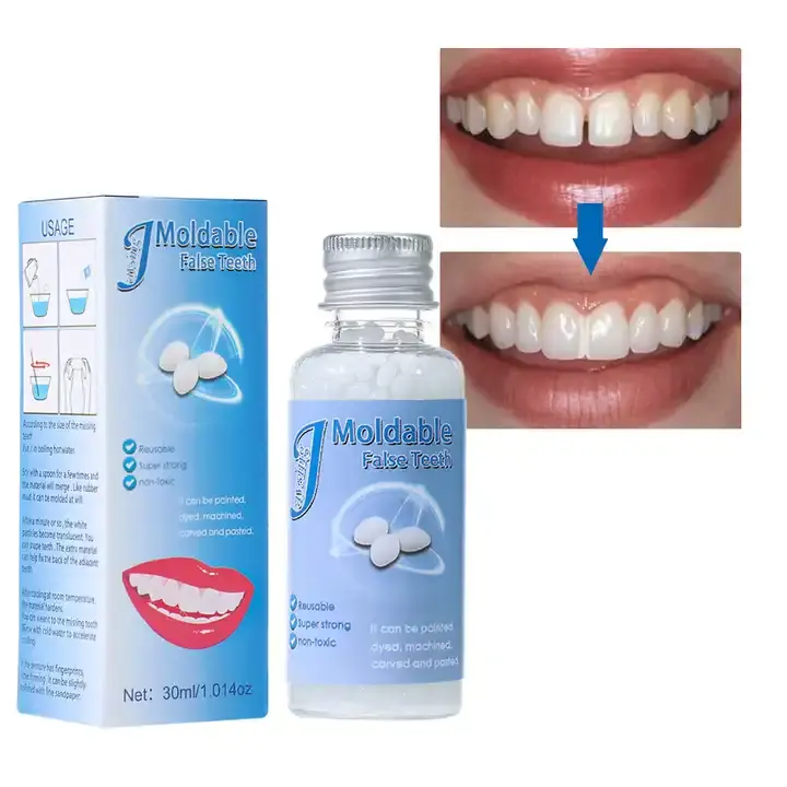 Diş tamir Falseteeth geçici katı tutkal granül kalıplanabilir diş bakımı kalıplanabilir yanlış diş