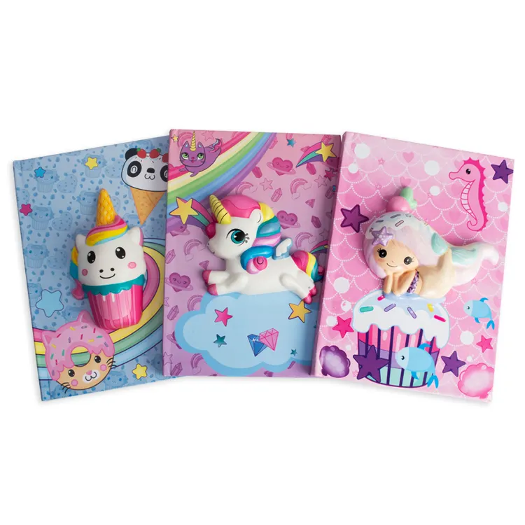 Cuadernos de cubierta dura con impresión colorida para niños, regalos para niños, unicornio, planificador promocional, Panda blando