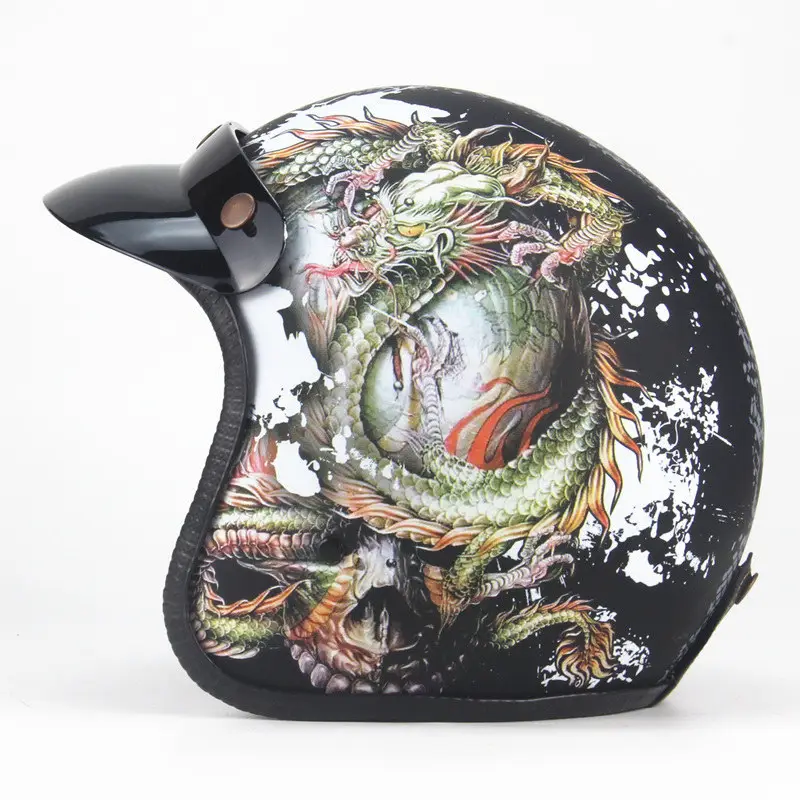 ハーレーヘルメット電気自動車3/4ハーフフェイスヘルメット用の高品質フォーシーズンズレトロヘルメットパーソナリティ