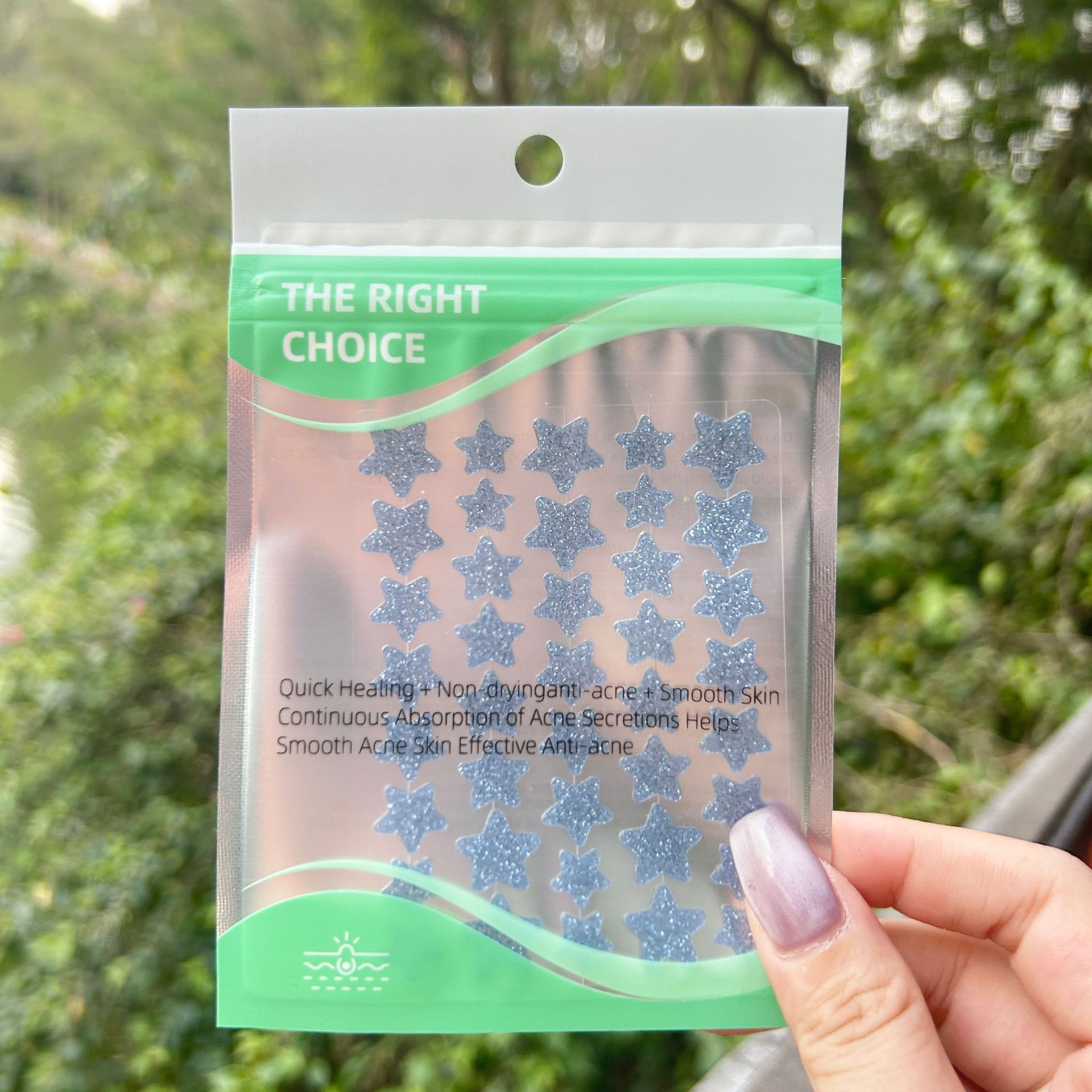 Bleu en sachet imprimé