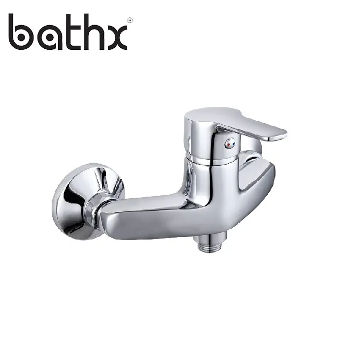 Bathx popüler tarzı çift kolu pirinç krom sıcak ve soğuk banyo duş musluk