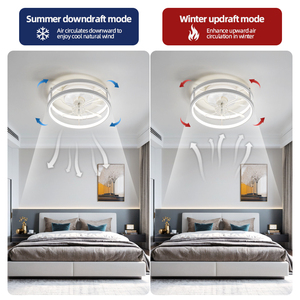Modern <strong>Small</strong> Low Noise Bedroom Chandelier <strong>Ceiling</strong> <strong>Fan</strong> 6-Speed Remote Control Smart Round Led <strong>Ceiling</strong> <strong>Fan</strong> With Light - Product Image 5