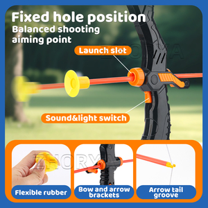 Zhorya emniyet çekim katlanır yay ve ok okçuluk oyunu seti oyuncak hedef ile çocuklar için LED ışık up avcılık serisi oyuncak - Product Image 3
