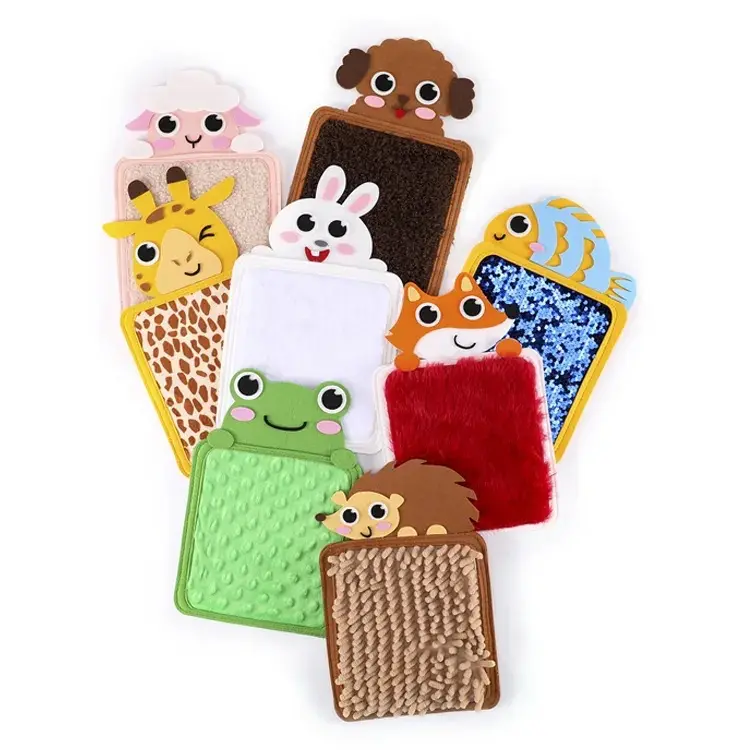 Montessori Animals Autistic Sensory Textured Tactile Exploration Feel Touch Games Cloth Educational Toys Mini Mat For Children