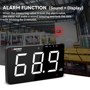 Medidor de nivel de sonido digital de alta precisión Sndway Medidor de decibelios 4 en 1 para monitoreo de viento/luz/temperatura - Product Image 5
