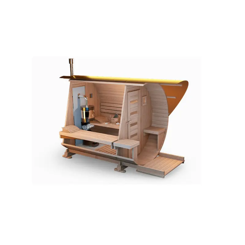 Sauna portátil finlandesa Ek-Parna de 2,6 M para 6 personas, fabricada en Corea con madera de cedro macizo, diseño moderno para USO HOTELERO para el cuidado de la salud
