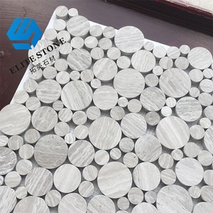 Thiết kế hiện đại bằng gỗ bằng đá cẩm thạch trắng ngẫu nhiên Mosaic Strip với lồng vào nhau gạch - Product Image 6