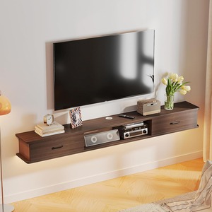 แท่นวางทีวีวอลนัทแบบตั้งได้47 "คอนโซลสื่อติดผนังแบบ2ประตูที่เก็บสาย - Product Image 1