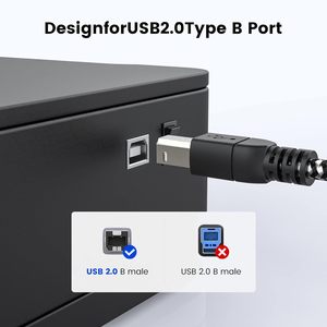 USBC-USBBMIDIケーブルタイプC-USBMIDIケーブルナイロン編組2.0プリンタースキャナーコード - Product Image 5