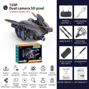 Máy Bay Không Người Lái Lớn Điều Khiển Từ Xa Bốn Cánh 2.4G 4CH Có Thể Gập Lại Với Camera Kép 2.0 MP HD WIFI FPV RC Quadcopter Đồ Chơi Cho Bé Trai - Product Image 5