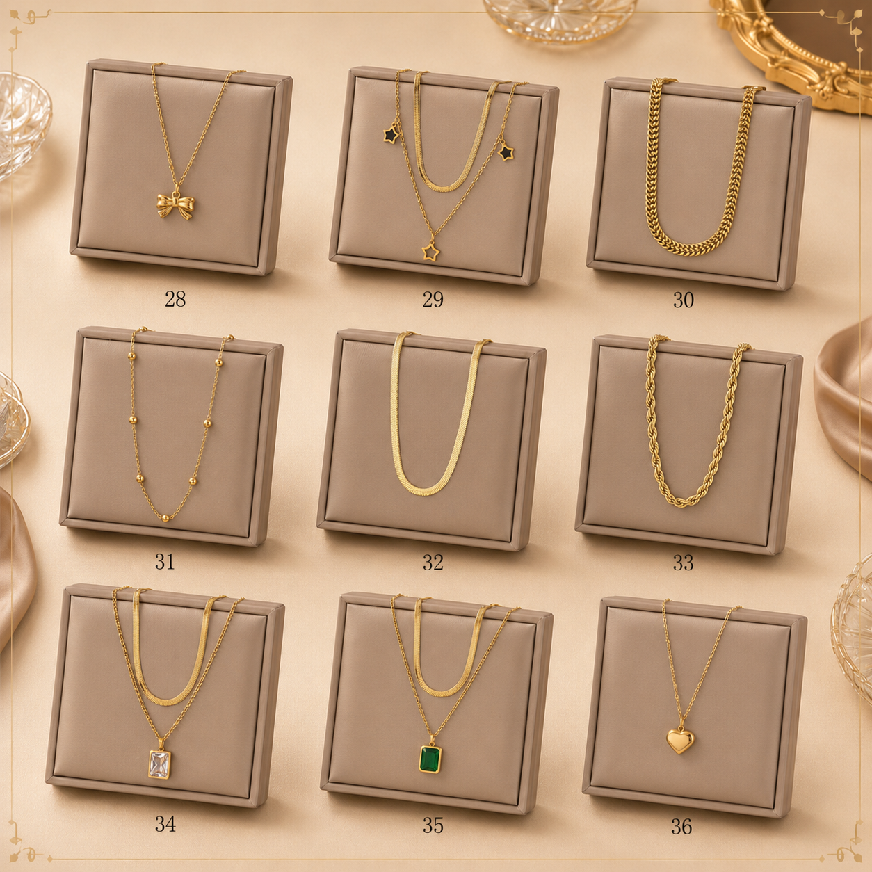 Necklaces 28 to 36