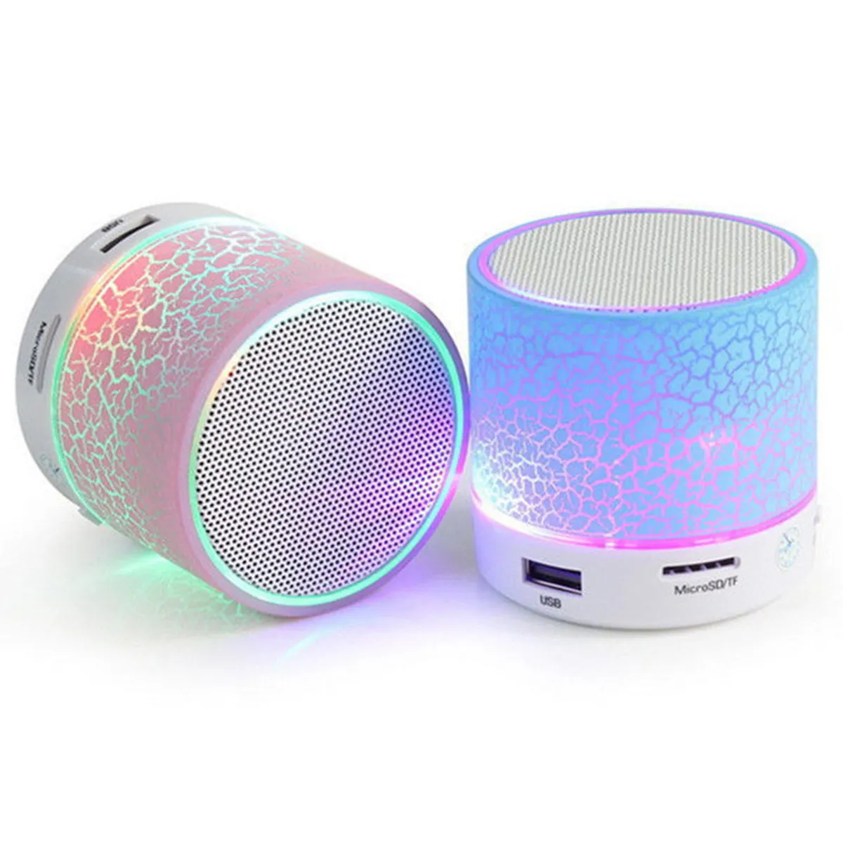 Alto-falante led com dois tamanhos, luz piscante, som inteligente, com luz colorida, tf usb, portátil, caixa de som