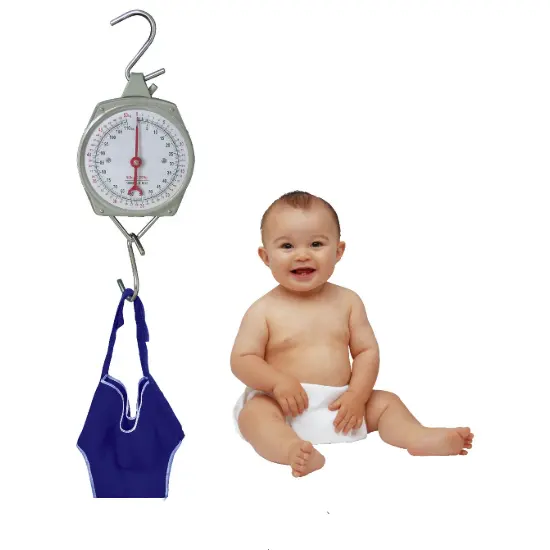 Balança mecânica para bebê com 25kg, balança portátil para pendurar, peso do bebê com calças PT-617