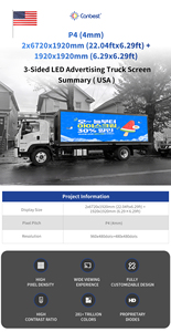 Canbest P4 4mm 6720X1920Mm 22.04Ftx6.29Ft 3 면 모바일 디지털 광고 트럭 디스플레이 스크린 박스 빌보드 미국에서 - Product Image 4