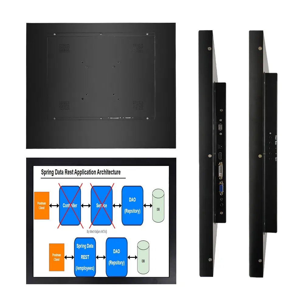 19 Inch Custom Touch Displays Industriële Lcd Industriële Monitor Metalen Frame Robuuste Display Capacitieve Touchscreen Monitor