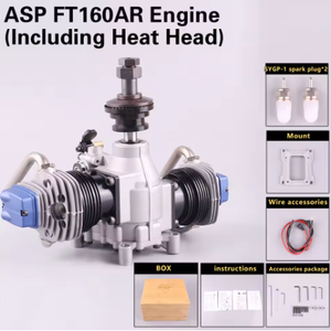 ASP FT160AR Dual Cylinder Methanol <strong>Engine</strong> Four Stroke <strong>20CC</strong> Model Oil Powered Fixed Wing Remote Controlled Aircraft Helicopter - Product Image 6