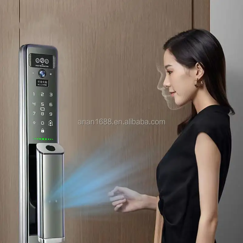 2023 New Arrival OEM/ODM Digital 3D Face Recognition Biometric Safety Smart Xhome APP wifi Automatic door lock with Camera
