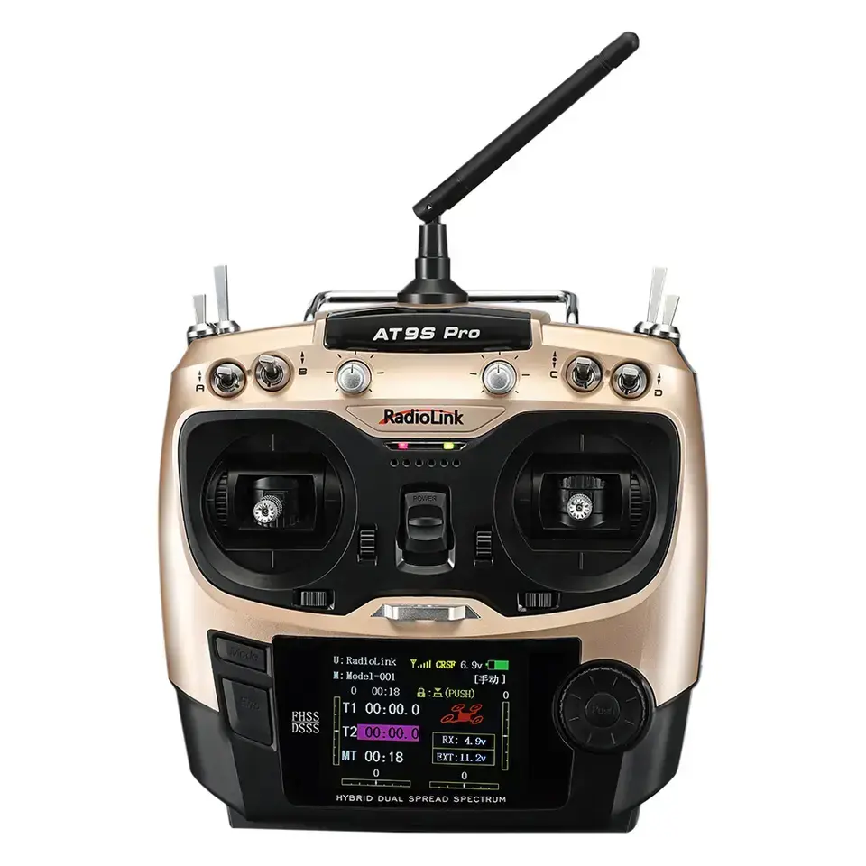 Radio AT9S Pro 10ch trasmettitore con ricevitore R9DS Radio Controller per elicottero RC Quadcopter Drone accessori per auto