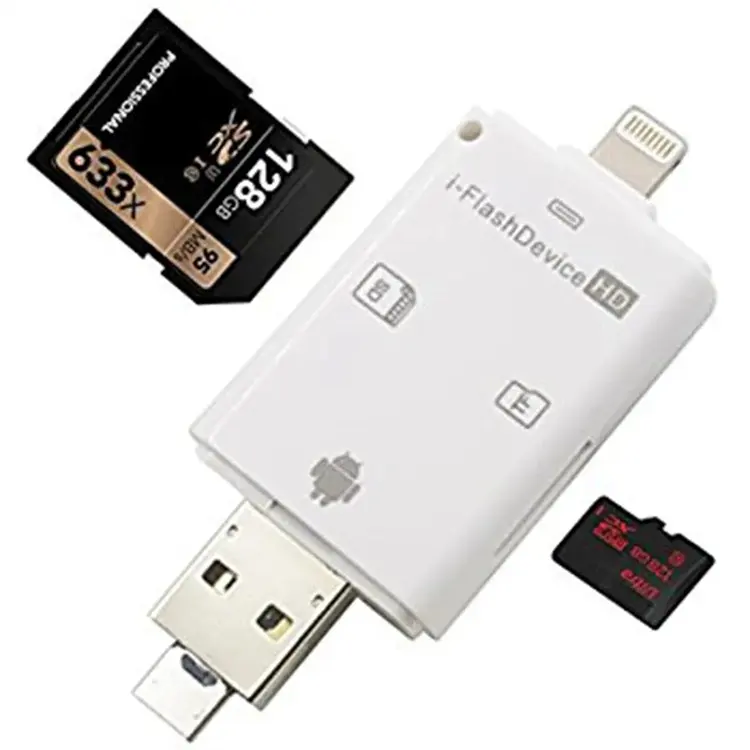 3 в 1 OTG считыватель карт памяти Micro SD TF USB OTG считыватель карт адаптер для iPhone X 8 7 6 plus S8 S9 Note 8 S6 S7