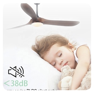 Tuya HFBH Home WiFi telecomando App dimmerabile lampada a LED in legno naturale 3 pale ventilatore da soffitto LED Kit luce elettrica fonte di energia - Product Image 3