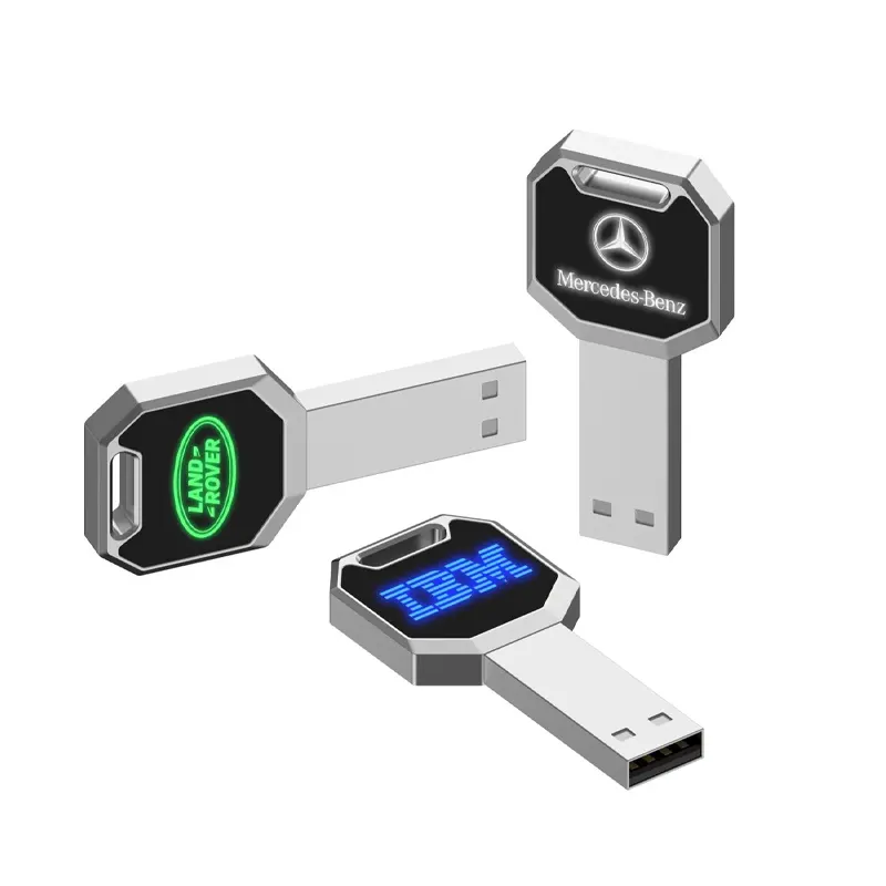 Yeni Gadget LED LOGO ışığı up USB bellek yaratıcı Mini USB kalem sürücü işık Logo ile parlayan