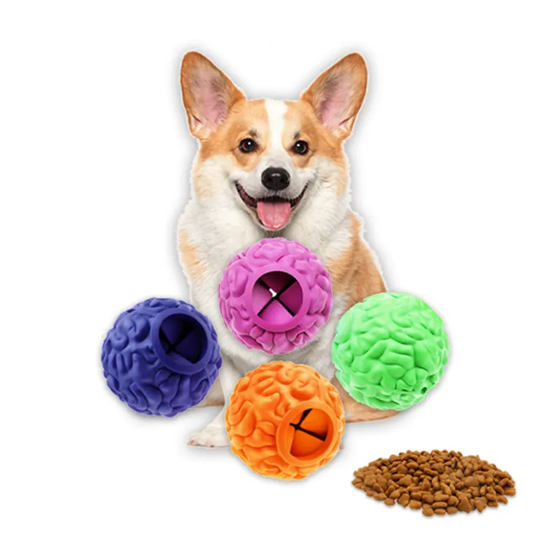 Pelota duradera para mascotas, juguetes para masticar perros de entrenamiento para juguetes de rompecabezas para masticar mascotas de goma ecológica de forma agresiva