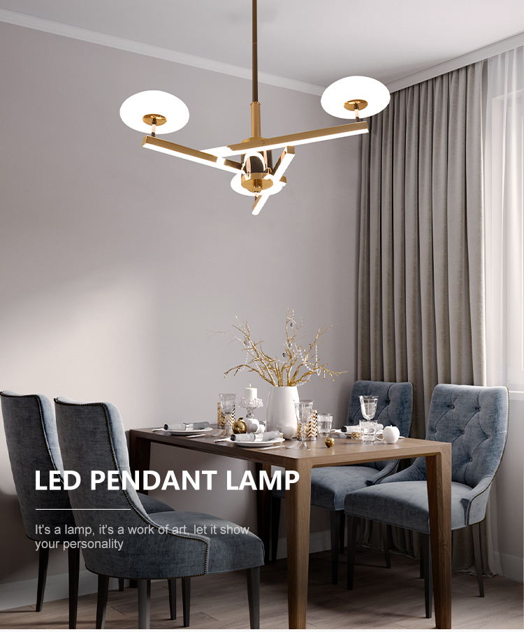 Nordic Style Acrylic Decoration Living Room Dining Room Modern Luxury Gold Led Chandelier Light