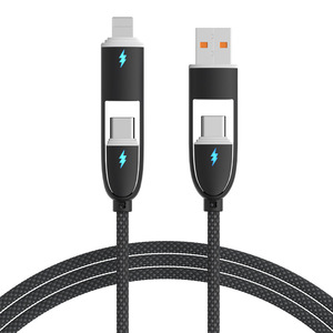 Durable Silicone Charge Cable Rich Colors Color Scheme <strong>2</strong> <strong>in</strong> <strong>1</strong> Design Plug High Quality Charging Cable for Multiple Devices - Product Image 1