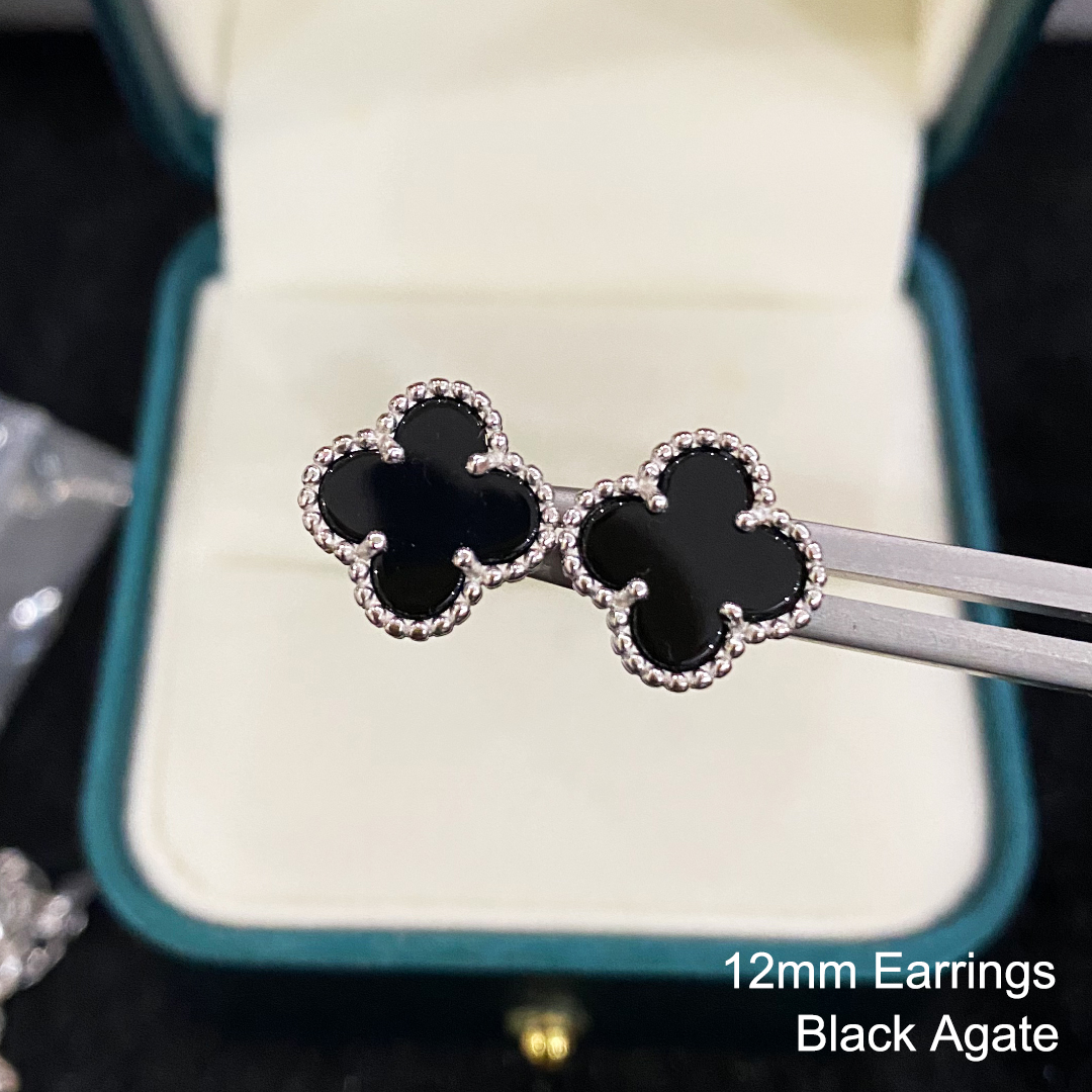 Earrings-Silver-Black