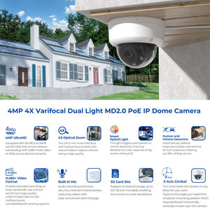Hitosino HIK OEM 4MP安全运动检测2.0智能双光闭路电视网络摄像机Poe Ip摄像机 - Product Image 2