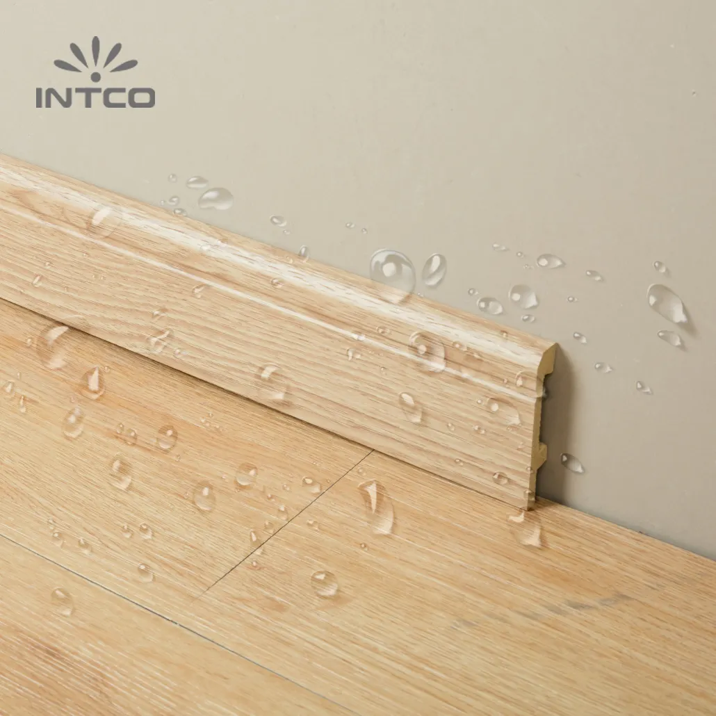 INTCO Quick Install Matching Floor木材と白の色Waterproof Plastic Baseboard Cornice Skirting Board Moulding