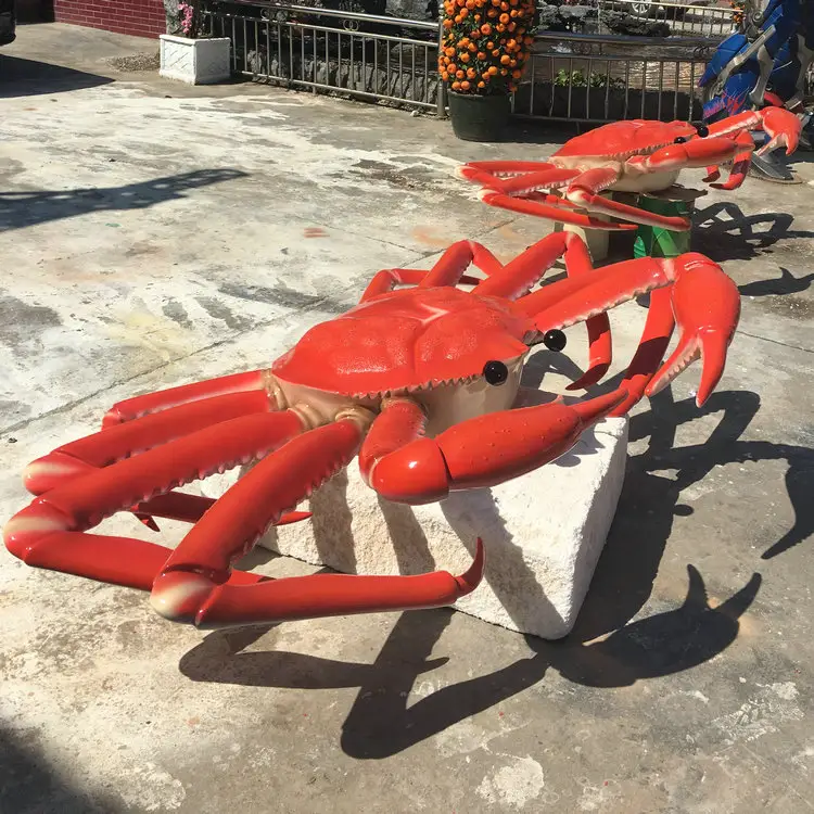 Große Krabben-Skulptur Meeresfrüchte-Statue Krabenfigur Dekoration für Strandpark