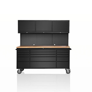 <strong>Garage</strong> 72 Inch <strong>Red</strong> Tool Trolley with Drawer and Upper <strong>Cabinet</strong> - Product Image 1