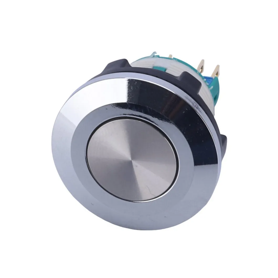 Interruptor de botón IB67 2NO2NC de 22mm, 1no, 1NC, de cabeza plana, resistente al agua, botón de Metal con Led