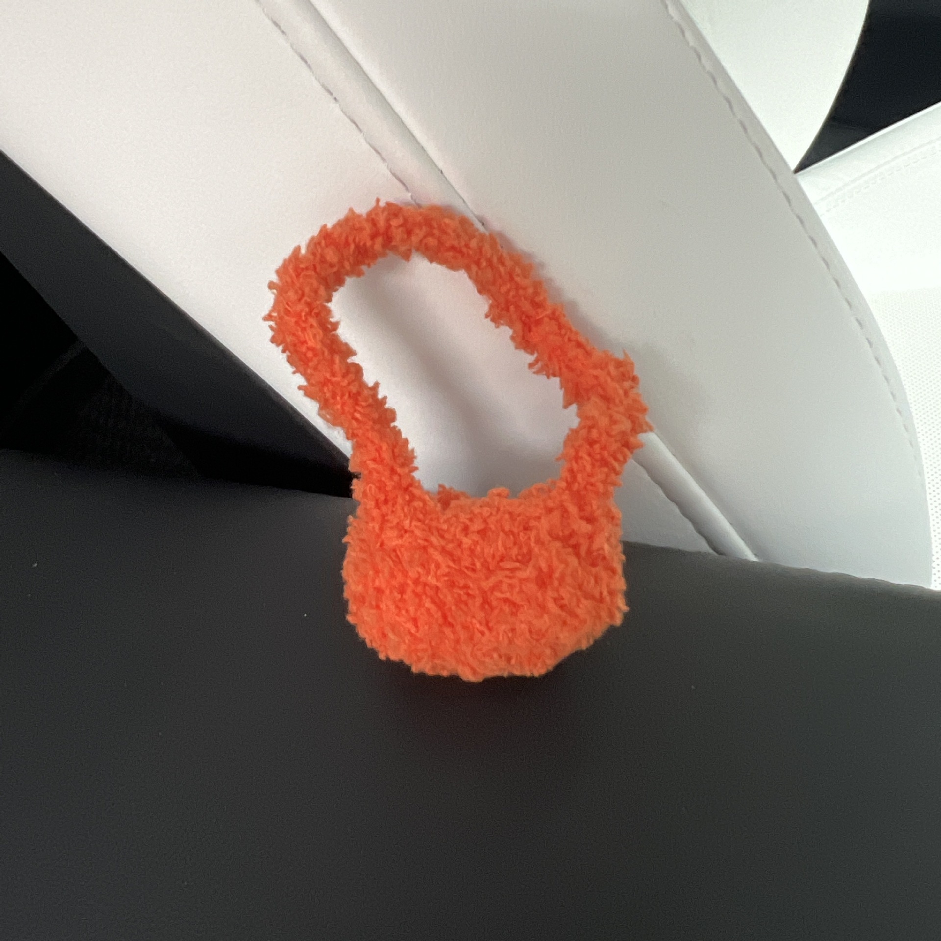 Orange velvet bag