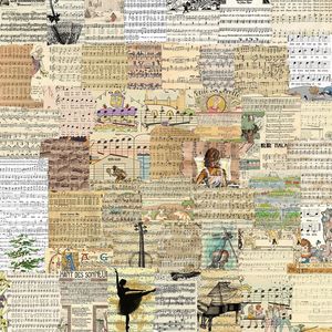 50 ชิ้นสีเหลืองเผาไหม้การอักษรเพลงแผ่นสติกเกอร์วินเทจ - Product Image 2