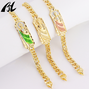 Miễn phí Mẫu 14k 18K mạ vàng Oro laminado Tôn Giáo san judas Bangle Vòng đeo tay cho nam giới phụ nữ chủ yếu là thời trang mặt dây chuyền quyến rũ - Product Image 1