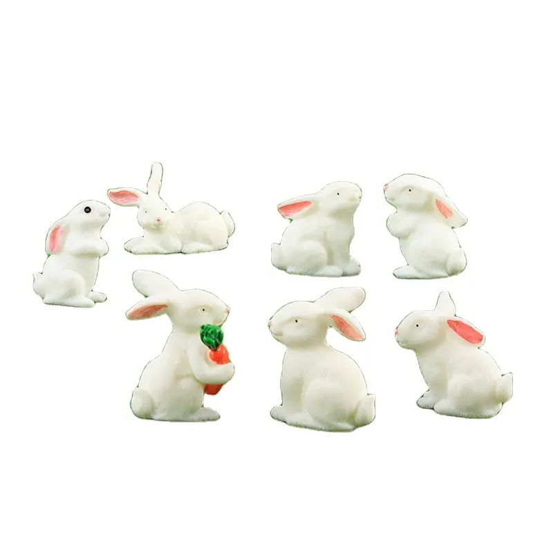 Accessori per Micro figurine paesaggistiche in miniatura ornamenti da giardino giocattoli coniglio carota figura fai da te decorazione per auto