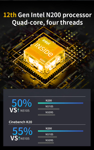 Mini PC Intel N200 con DDR4 NVMe PCIe 3,0 Salidas de video duales Red inalámbrica USB 3,0 Perfecto para oficina y entretenimiento - Product Image 4