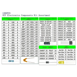1200pcs Comprehensive Electronics Kit with Diodes Resistors Capacitors and More for <strong>Arduino</strong> Raspberry Pi and MCU <strong>Projects</strong>