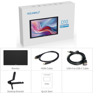 FEELWORLD D10 10.1英寸IPS触摸屏FHD 1920x1200笔记本电脑外部显示器，带usb-c HDMI输入外部切换器显示 - Product Image 5