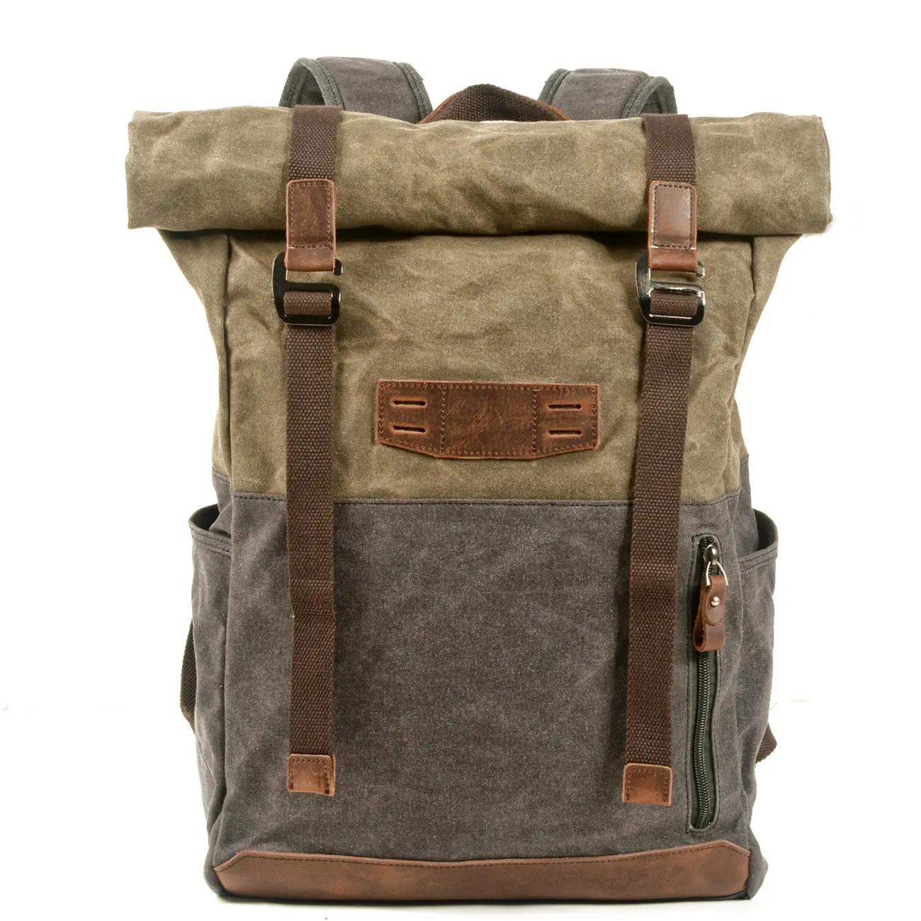 OEM/ODM 노트북 배낭 남성 배낭 여행 가죽 왁스 캔버스 배낭 빈티지 디자인 노트북 가방