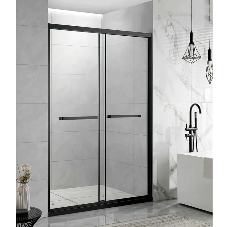 Desain terbaru penjualan laris harga pabrik kualitas tinggi pintu kamar mandi 8Mm penutup Pancuran berdiri kaca Tempered