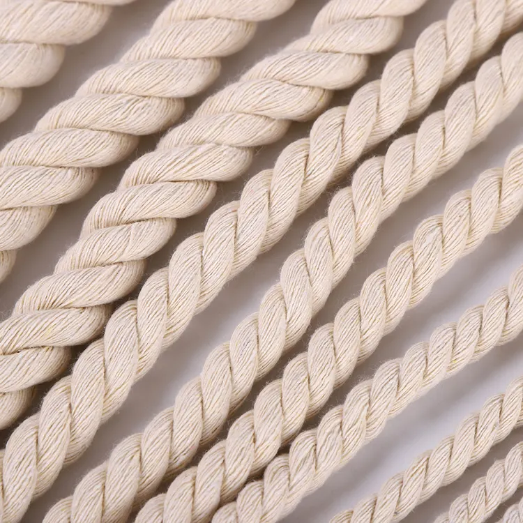 Wholesale wall decorative Diy Handmade Braided cotton rope 100% Natural Cotton white macrame cord twisted cord