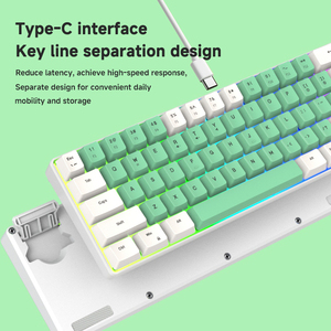 PCTENK K701 Teclado de Membrana de 68 Teclas con Cable Tipo C Usb OEM RGB 60%, Miniteclado Personalizado para Juegos, Disponible